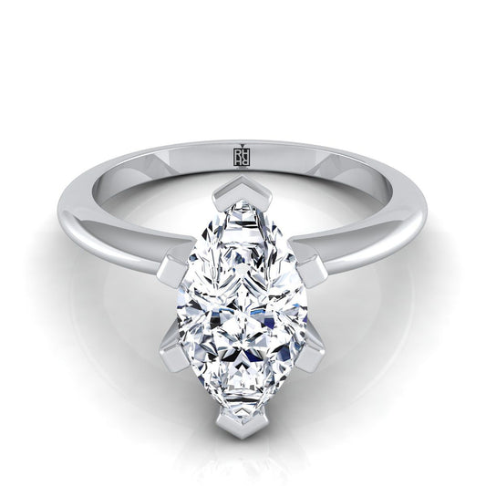 Platinum Marquise   Classic Low Base Solitaire Engagement Ring
