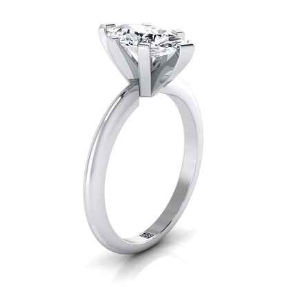 14K White Gold Marquise   Classic Low Base Solitaire Engagement Ring