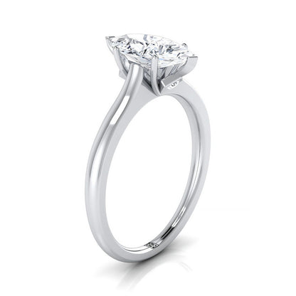 Platinum Marquise  Cathedral Solitaire Surprise Secret Stone Engagement Ring