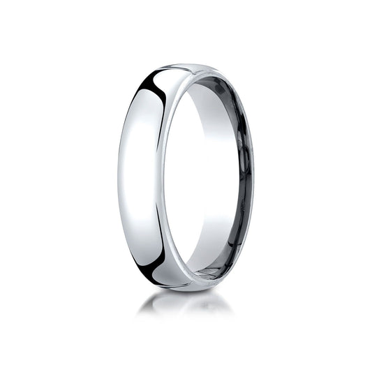 14k White Gold 6mm Flat Comfort-fit Ring With Milgrain
