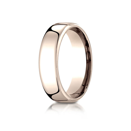 18k Yellow Gold 6mm Flat Comfort-fit Ring With Milgrain