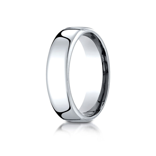 14k White Gold 8mm Flat Comfort-fit Ring With Milgrain