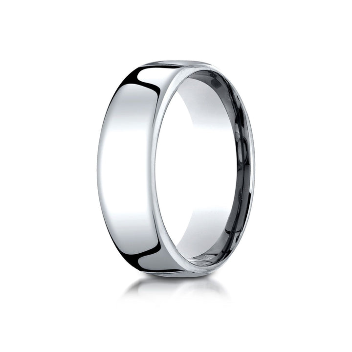7.5mm Comfort-Fit Wedding Band, in 18K White Gold | RockHer