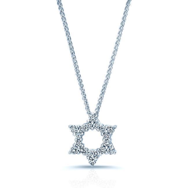 Diamond 1/4ctw Star Pendant In 18k White Gold
