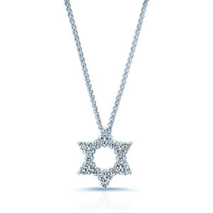 Natural Diamond Round Brilliant Pendant in 18K White Gold, 4 ct. t.w. – front view | RockHer