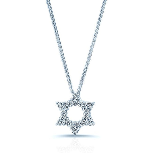 Diamond 1/4ctw Star Pendant In 18k White Gold