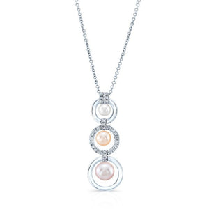 Pearl Pear Shape Pendant in 18K White Gold – front view | RockHer