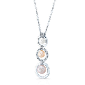 Pearl Pear Shape Pendant in 18K White Gold – side profile | RockHer