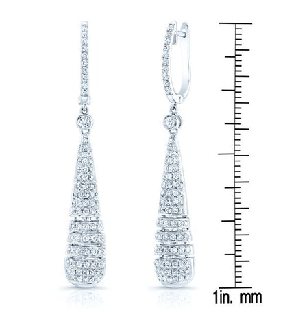 18k White Gold 1 1/3ct Tdw Diamond Earrings (h-i, Si1-si2)