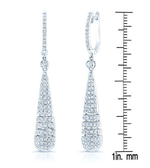 18K White Gold 1 1/3ct Tdw Diamond Earrings (h-i, Si1-si2) – scale reference | RockHer