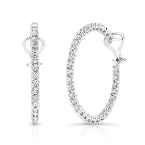 Diamond Hoop Earrings in 18K White Gold | RockHer