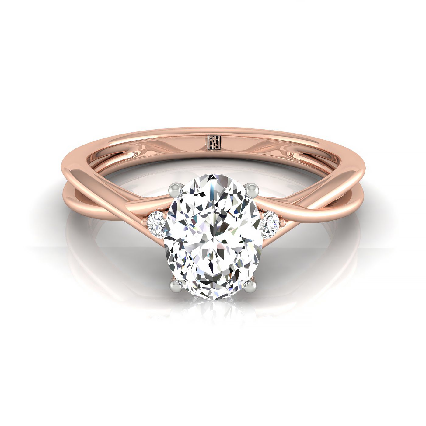 The Dusty hidden halo solitaire engagement ring setting, shown in 14K Rose Gold | RockHer