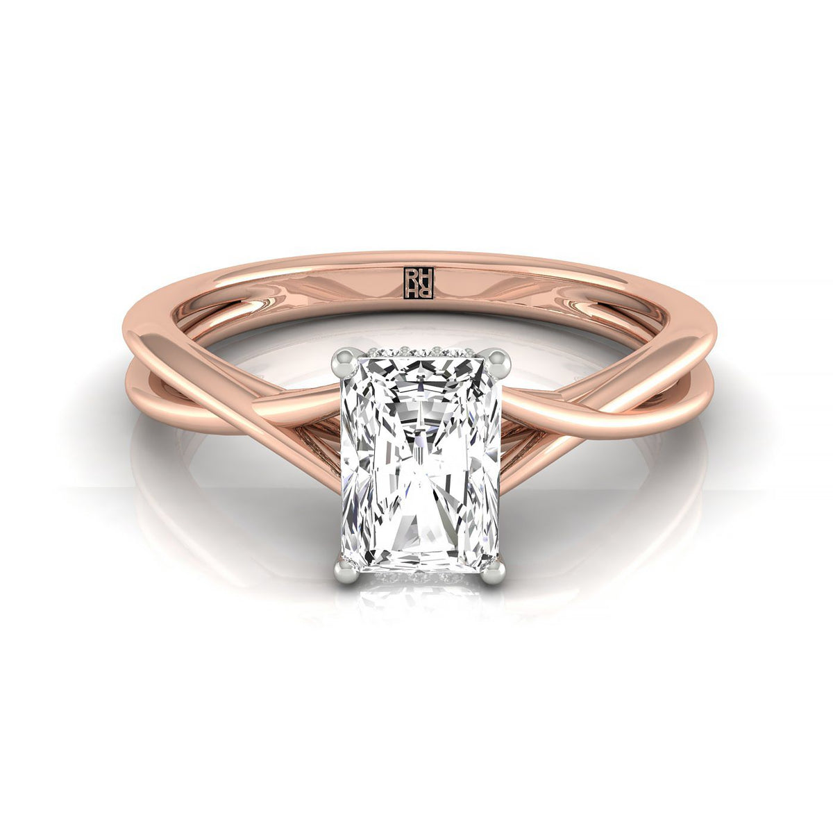 The Blondie radiant engagement ring setting in 14K Rose Gold | RockHer