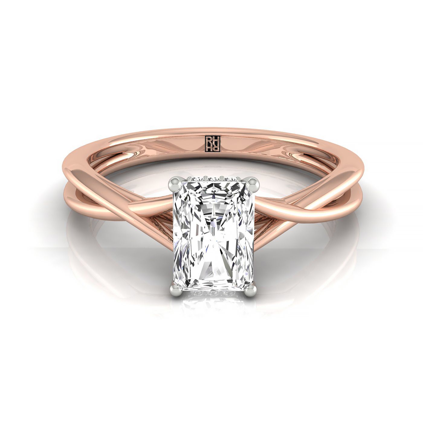 The Blondie radiant engagement ring setting in 14K Rose Gold | RockHer