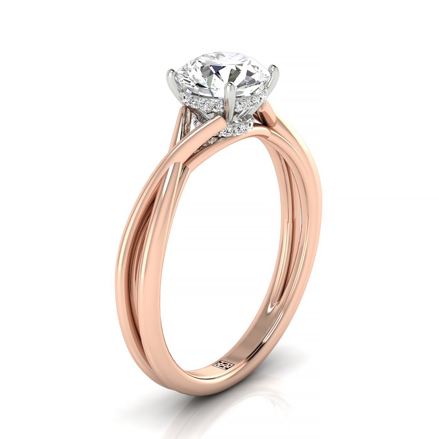 Made to order: The Blondie round engagement ring setting in 14K Rose Gold | RockHer