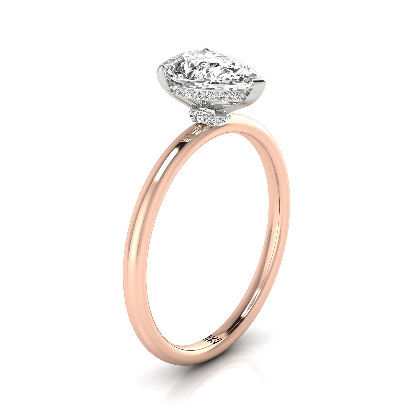 Made to order: The Dolly princess engagement ring setting in 14K Rose Gold | RockHer