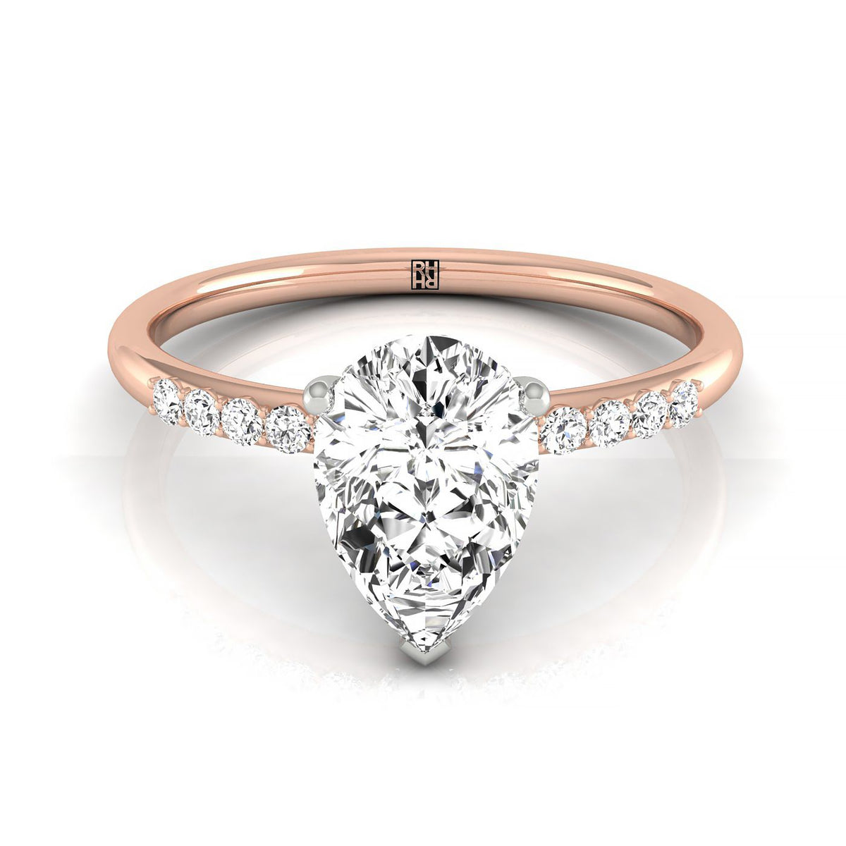 The Abbey princess engagement ring setting in 14K Rose Gold | RockHer