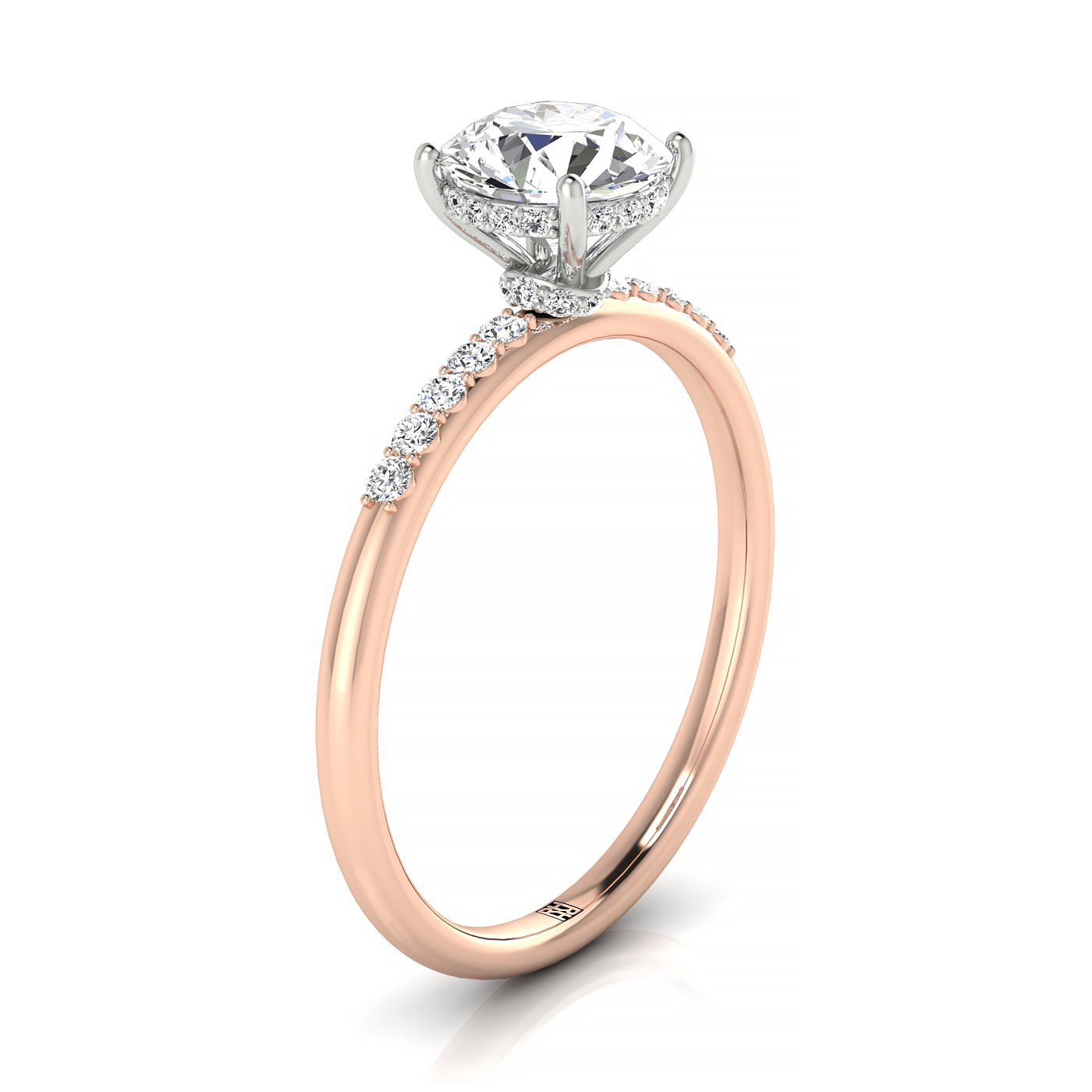 Made to order: The Abbey round engagement ring setting in 14K Rose Gold | RockHer
