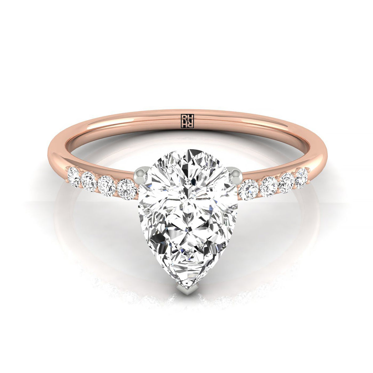 The Cherie princess engagement ring setting in 14K Rose Gold | RockHer