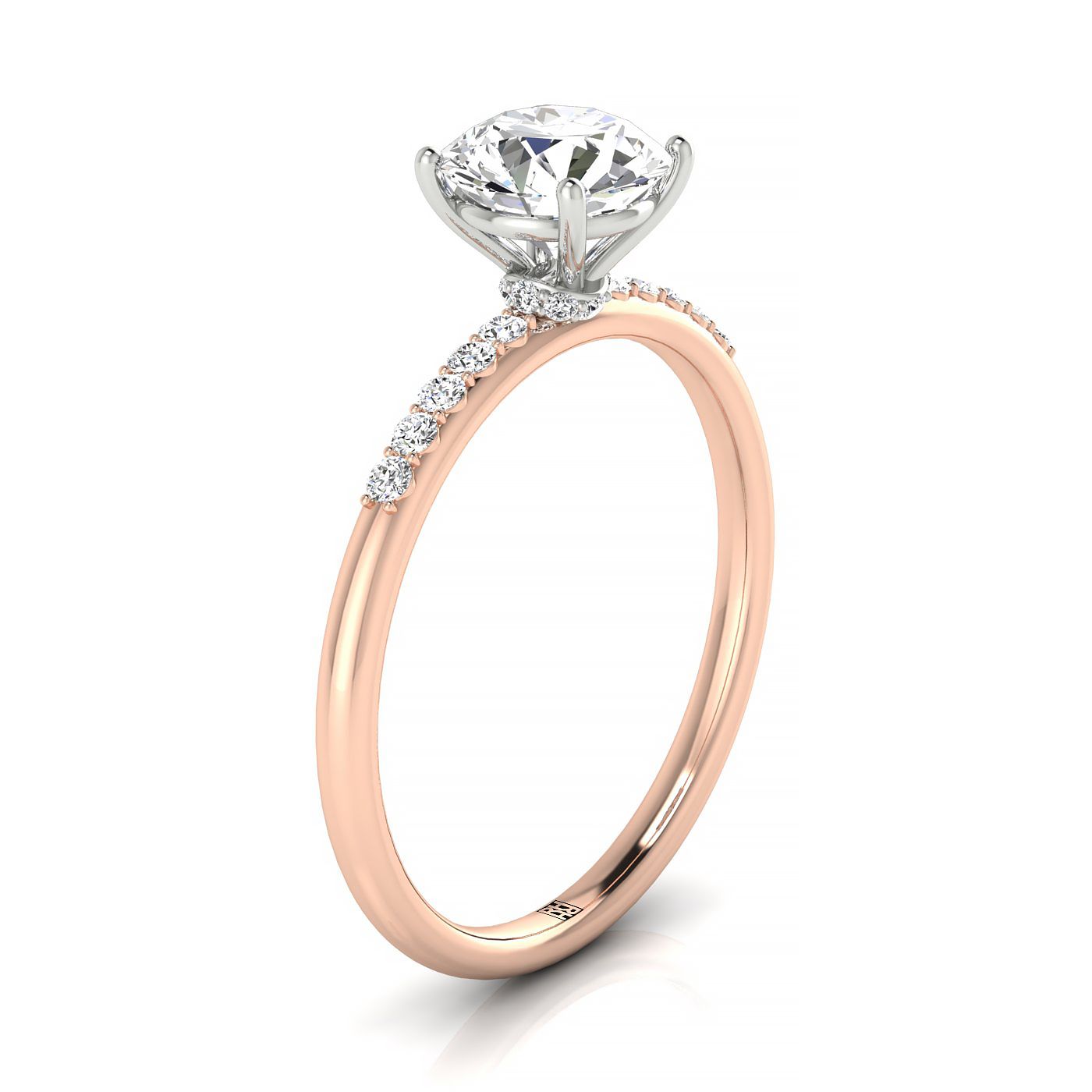 Made to order: The Cherie round engagement ring setting in 14K Rose Gold | RockHer