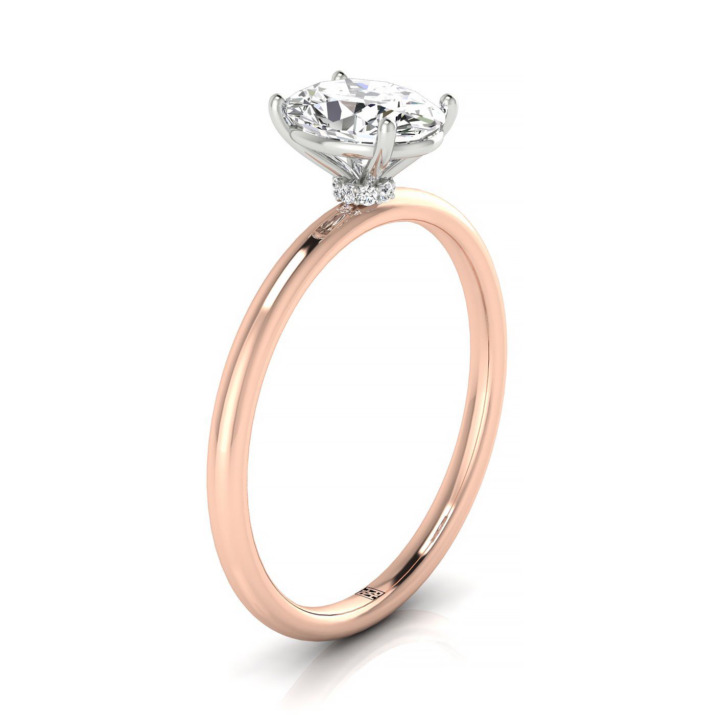 Made to order: The Joni oval engagement ring setting in 14K Rose Gold | RockHer