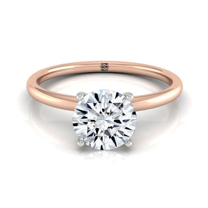 Round Brilliant, Hidden Halo Solitaire, in 14K Rose Gold – front view | RockHer