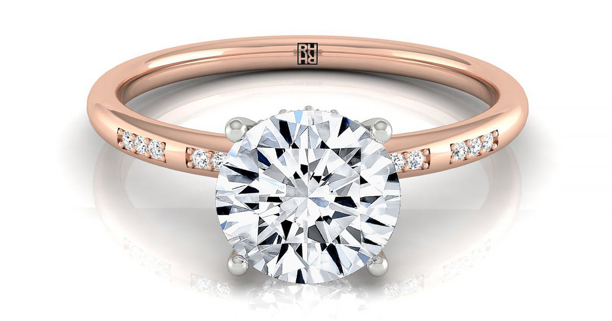 Wanda high hidden halo solitaire | 14K Rose Gold | RockHer