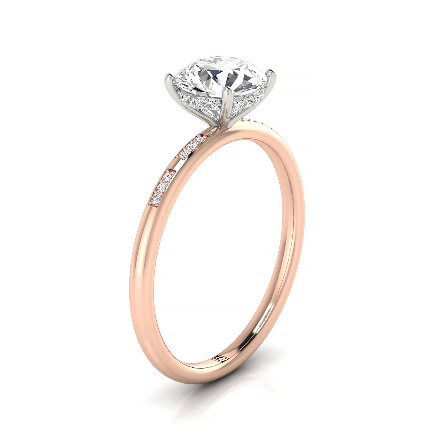 Made to order: The Wanda round engagement ring setting in 14K Rose Gold | RockHer