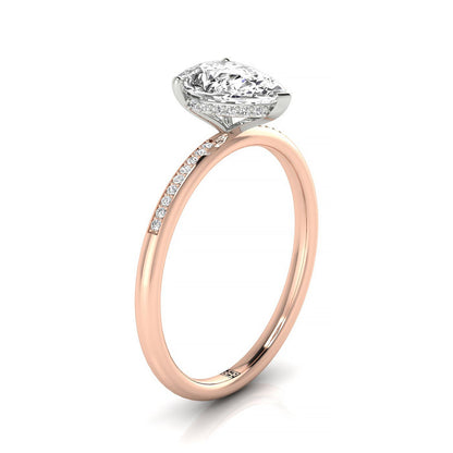 High Hidden Halo Solitaire Princess, in 14K Rose Gold – side profile | RockHer