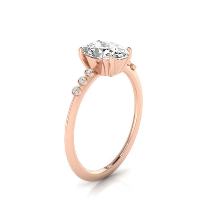 Bezel Accent Solitaire Oval, in 14K Rose Gold – side profile | RockHer