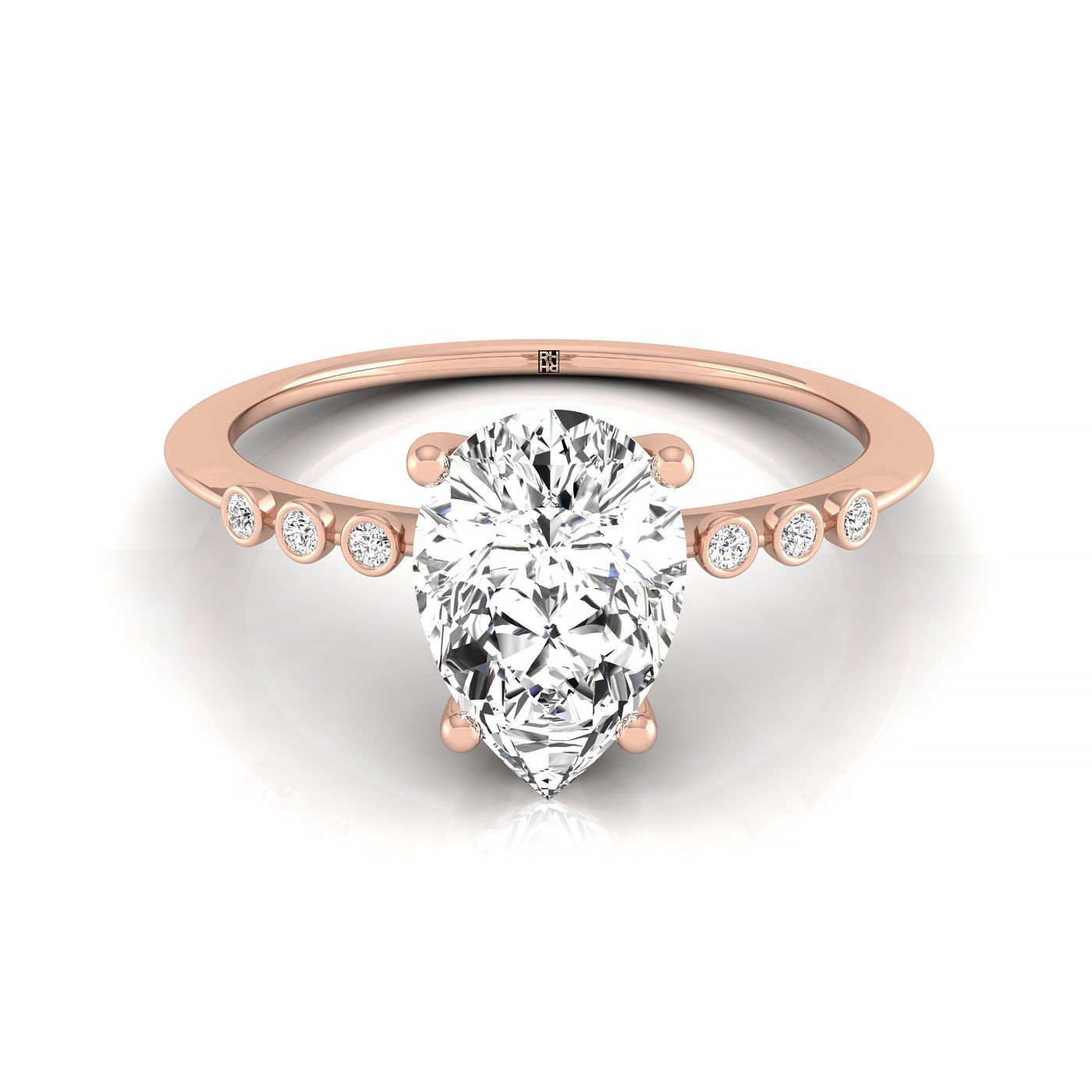 The Peggy princess engagement ring setting in 14K Rose Gold | RockHer