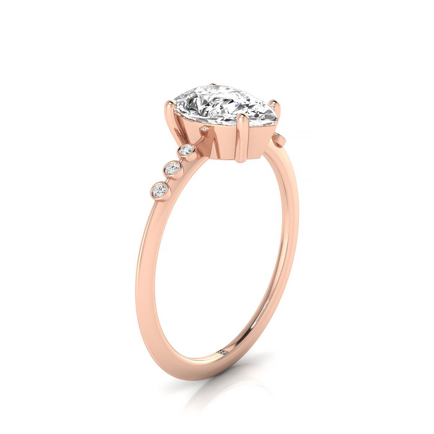 Bezel Accent Solitaire styling on The Peggy princess engagement ring setting | RockHer