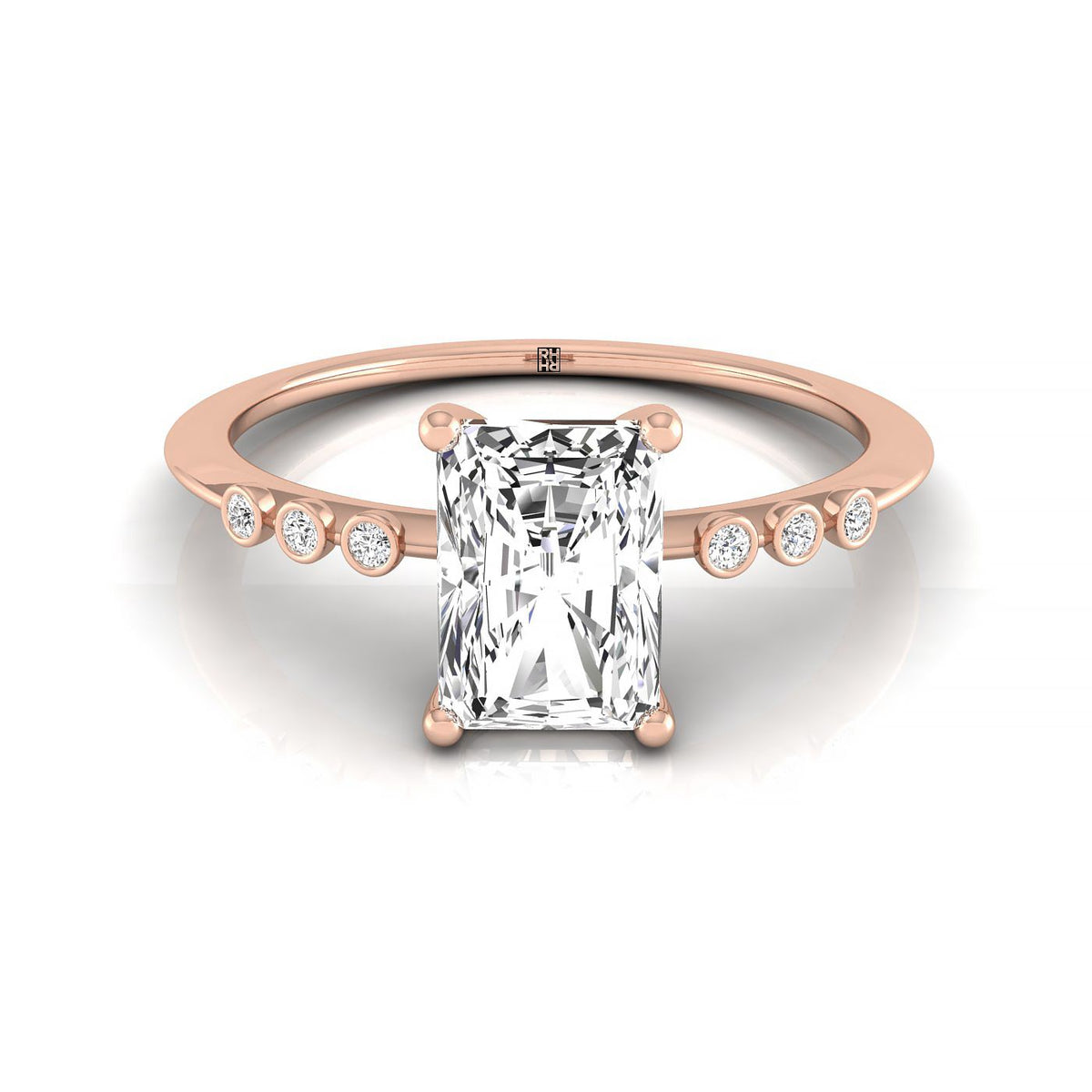 The Peggy radiant engagement ring setting in 14K Rose Gold | RockHer