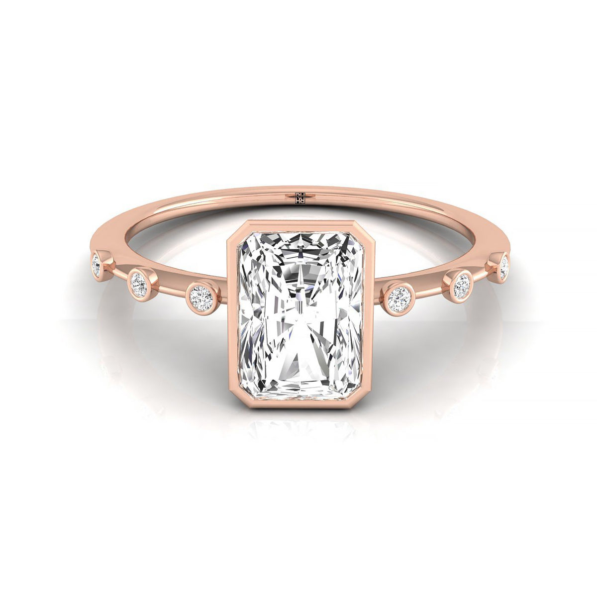 The Brandi radiant engagement ring setting in 14K Rose Gold | RockHer