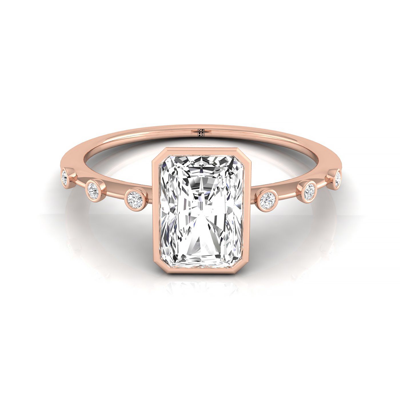 The Brandi radiant engagement ring setting in 14K Rose Gold | RockHer