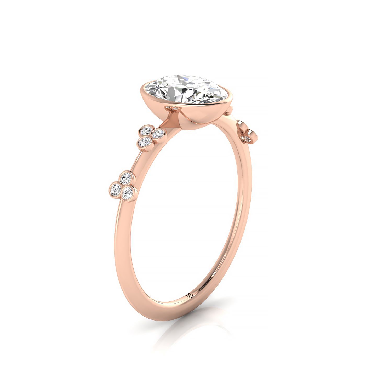 Made to order: The Miley oval engagement ring setting in 14K Rose Gold | RockHer