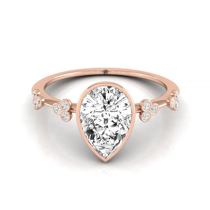 Princess, Hidden Halo PR, in 14K Rose Gold – front view | RockHer