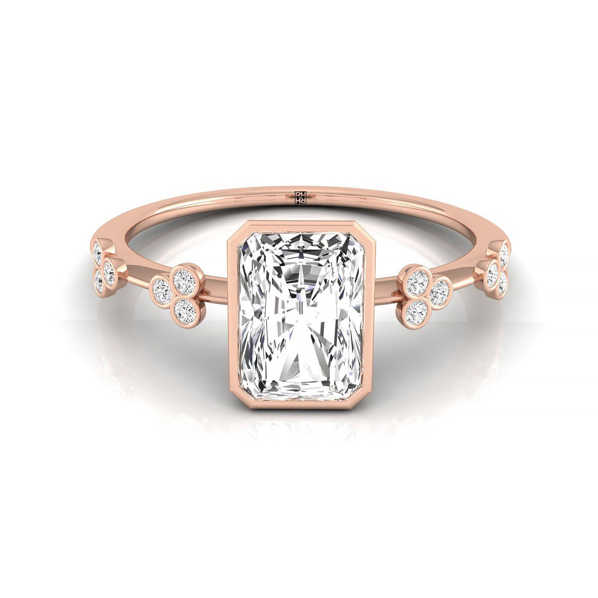The Miley radiant engagement ring setting in 14K Rose Gold | RockHer