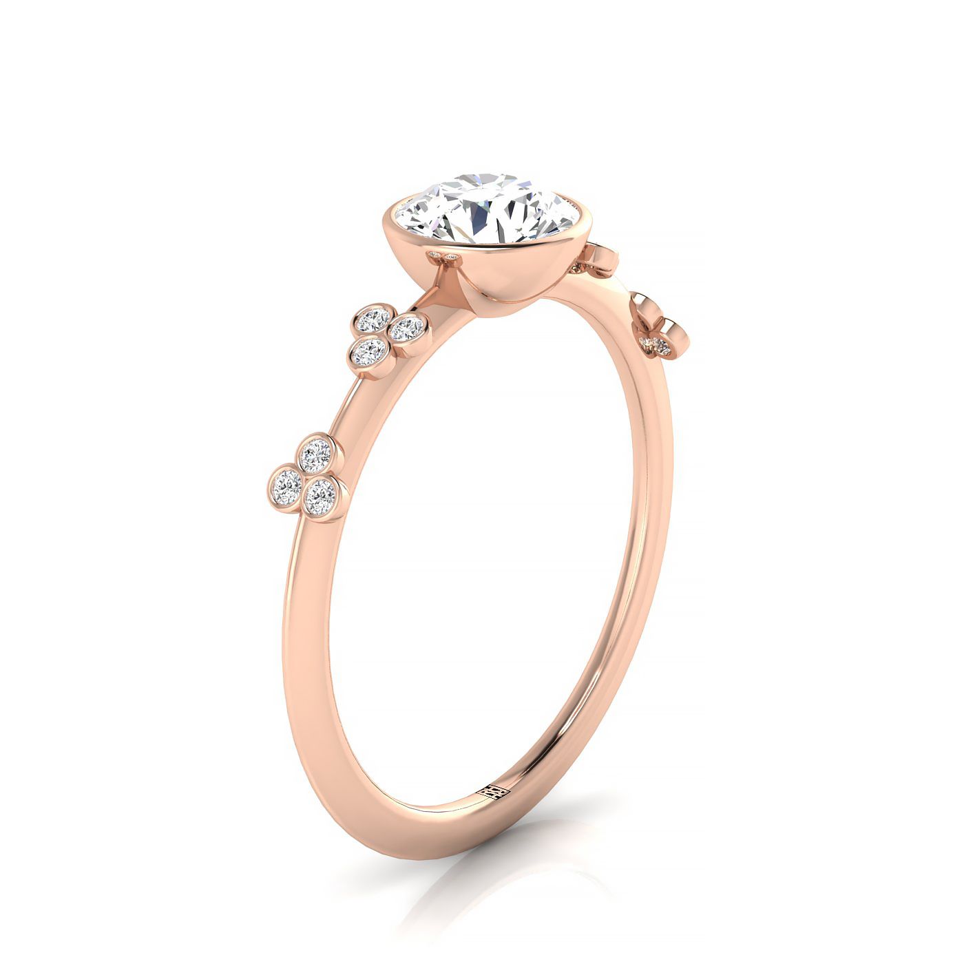 Made to order: The Miley round engagement ring setting in 14K Rose Gold | RockHer