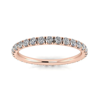 Round Brilliant Cut Diamond Split Prong Set Eternity Ring In 14k Rose Gold  (0.99ct. Tw.) Ring Size 7.5