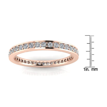 Round Brilliant Cut Diamond Channel Pave Set Eternity Ring In 14k Rose Gold  (0.72ct. Tw.) Ring Size 7.5