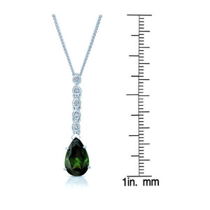 Green Tourmaline Pendant in 14K White Gold – front view | RockHer