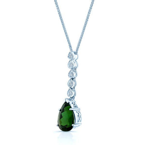 Green Tourmaline Pendant in 14K White Gold – side profile | RockHer