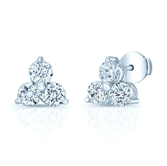 Diamond Flower Earring In 14k White Gold (2 Ct.tw.)