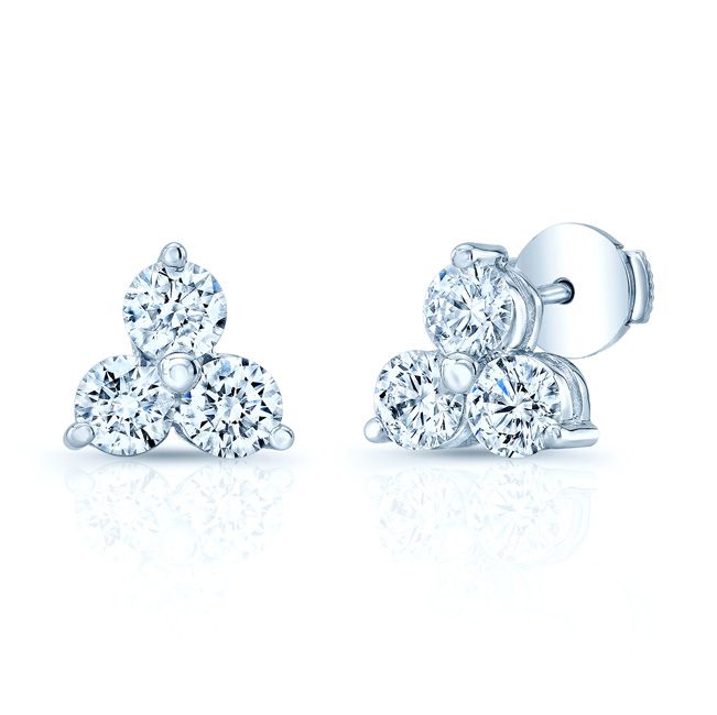 Diamond Flower Earring in 14K White Gold | RockHer