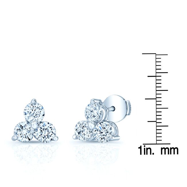 Diamond Flower Earring In 14k White Gold (2 Ct.tw.)