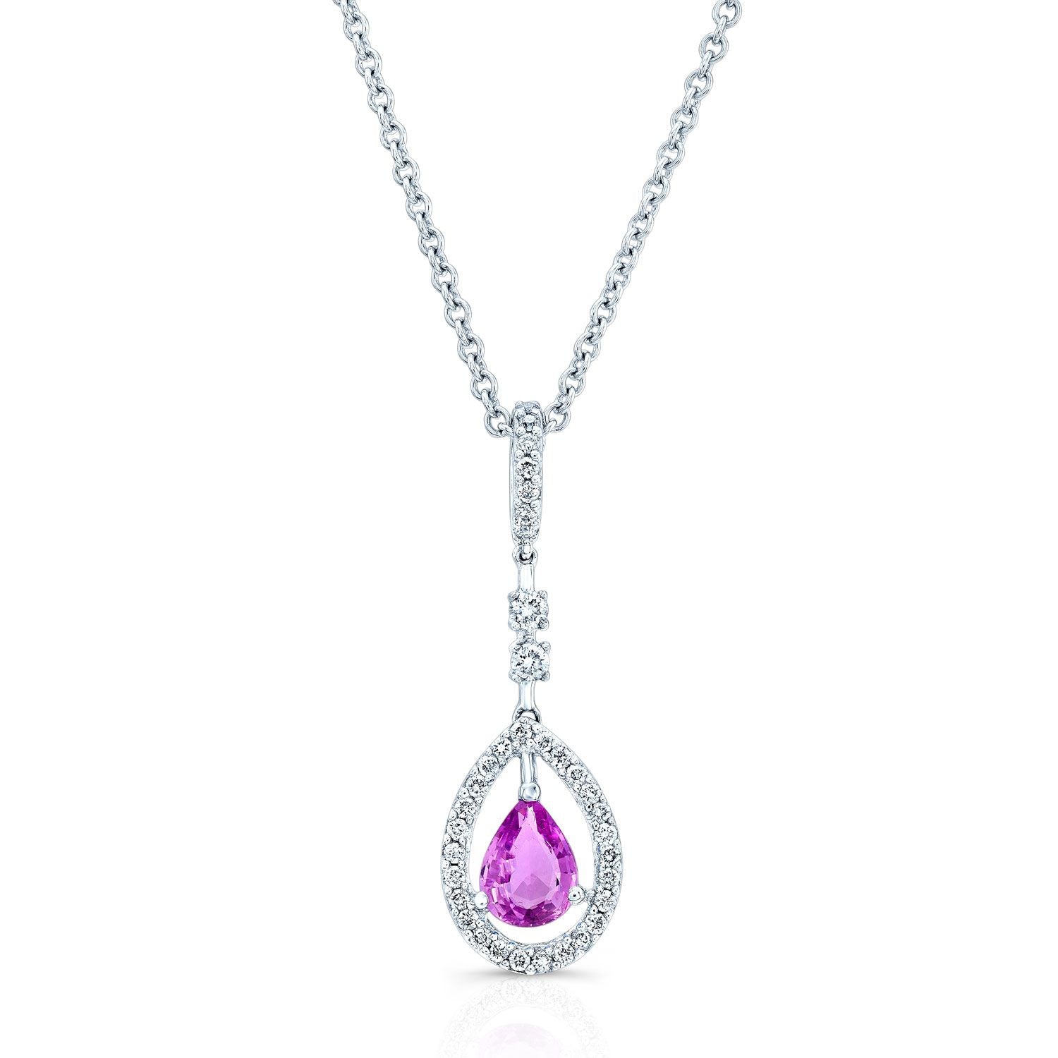 Pink Sapphire & Diamond Pendant