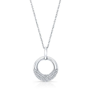 Natural Diamond Round Brilliant Pendant in 14K White Gold, 6 ct. t.w. – front view | RockHer