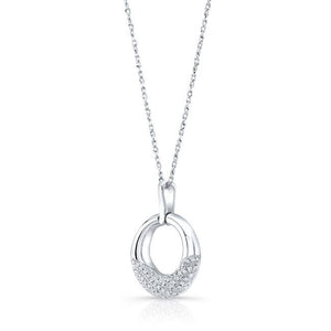 Natural Diamond Round Brilliant Pendant in 14K White Gold, 6 ct. t.w. – side profile | RockHer