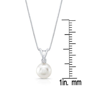 Freshwater Pearl Pear Shape Pendant in 14K White Gold, photo 5 | RockHer